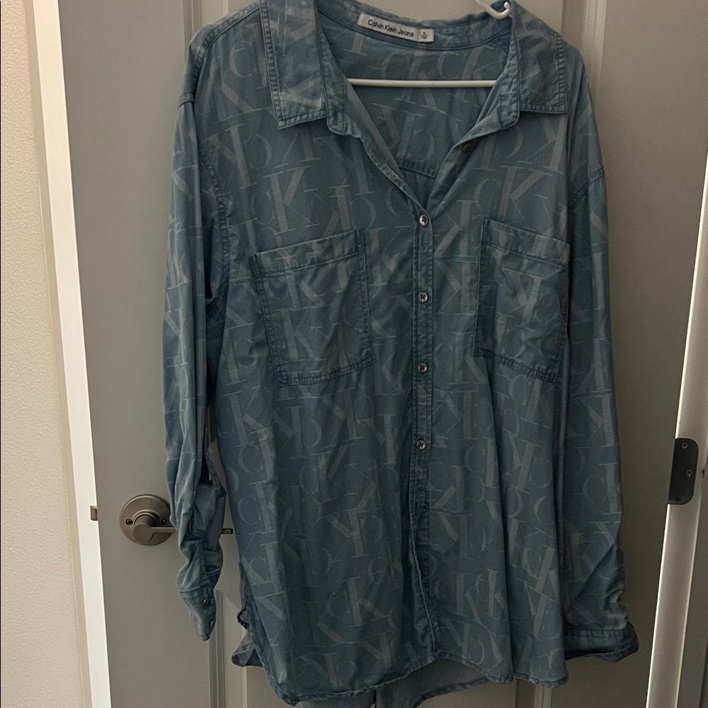 Calvin Klein Denim Blue Logo Shirt